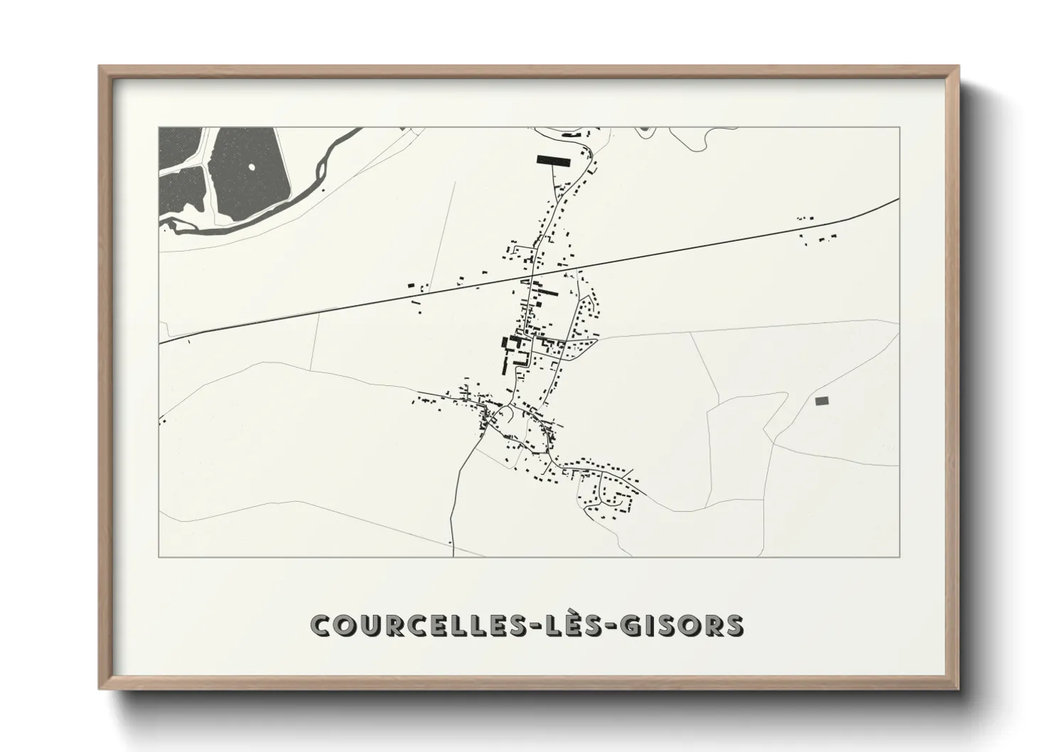 Une affiche de carte sur Courcelles-lès-Gisors