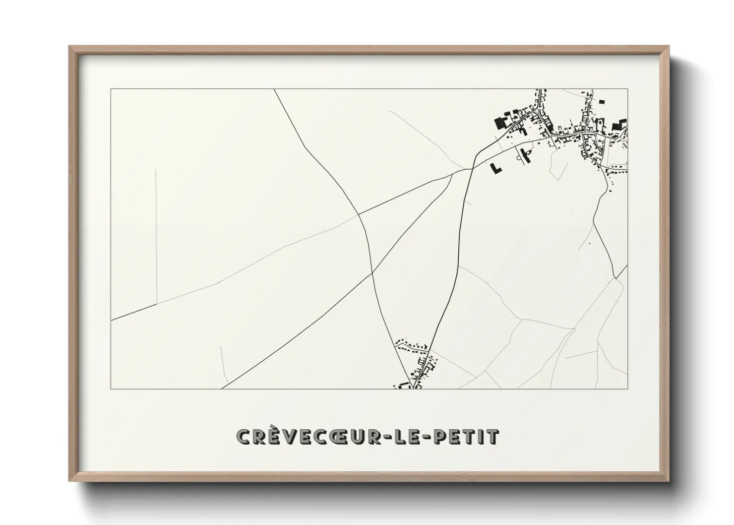 Une affiche de carte sur Crèvecœur-le-Petit