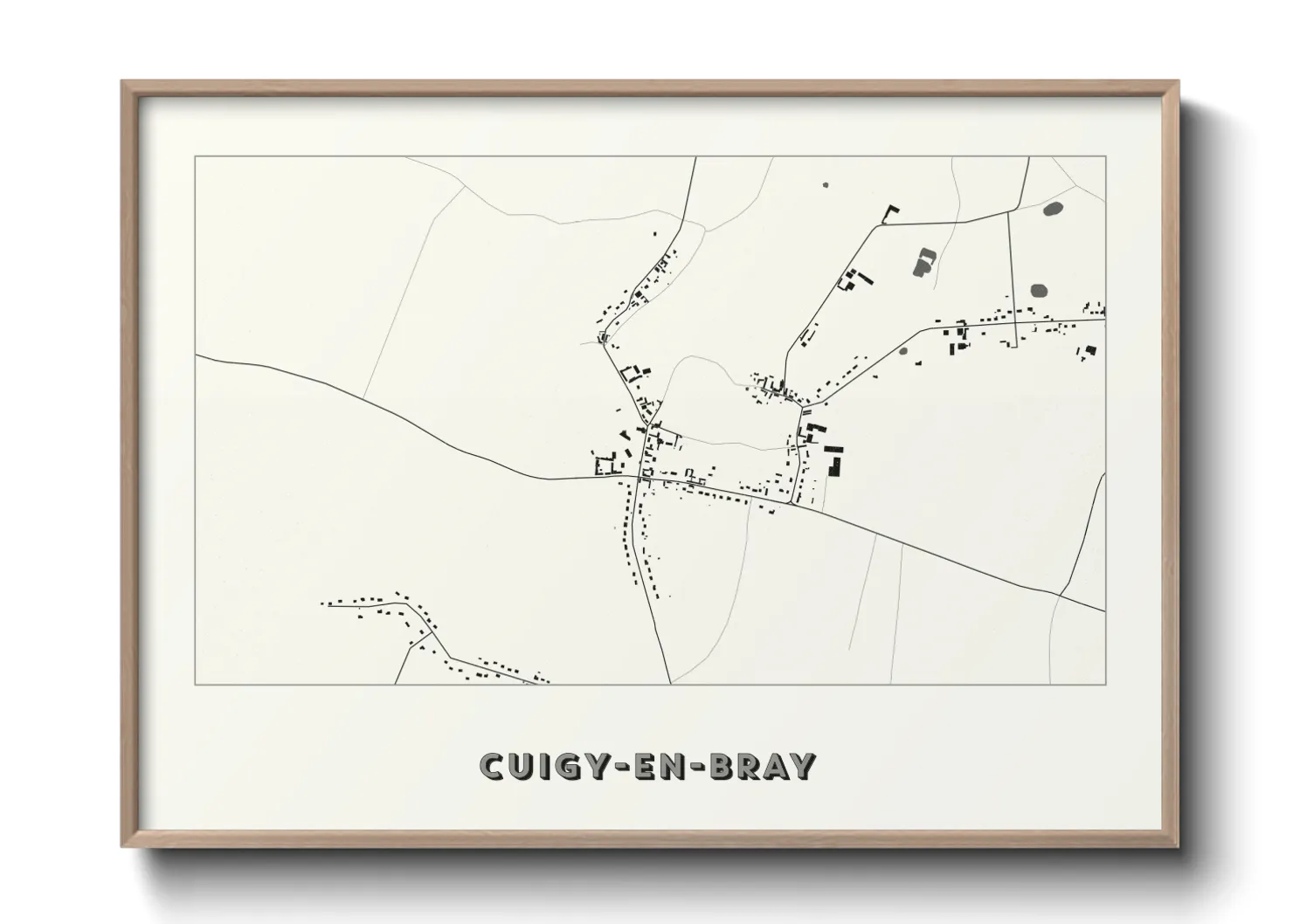 Une affiche de carte sur Cuigy-en-Bray