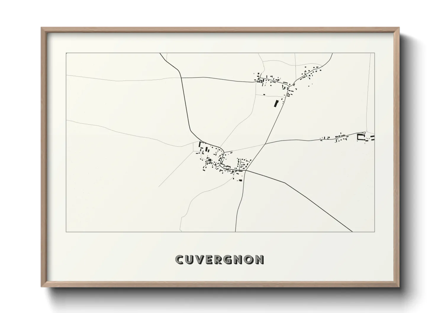 Une affiche de carte sur Cuvergnon