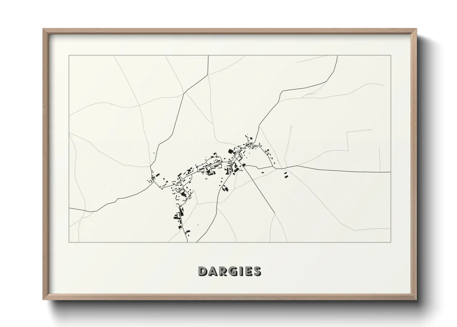 Une affiche de carte sur Dargies