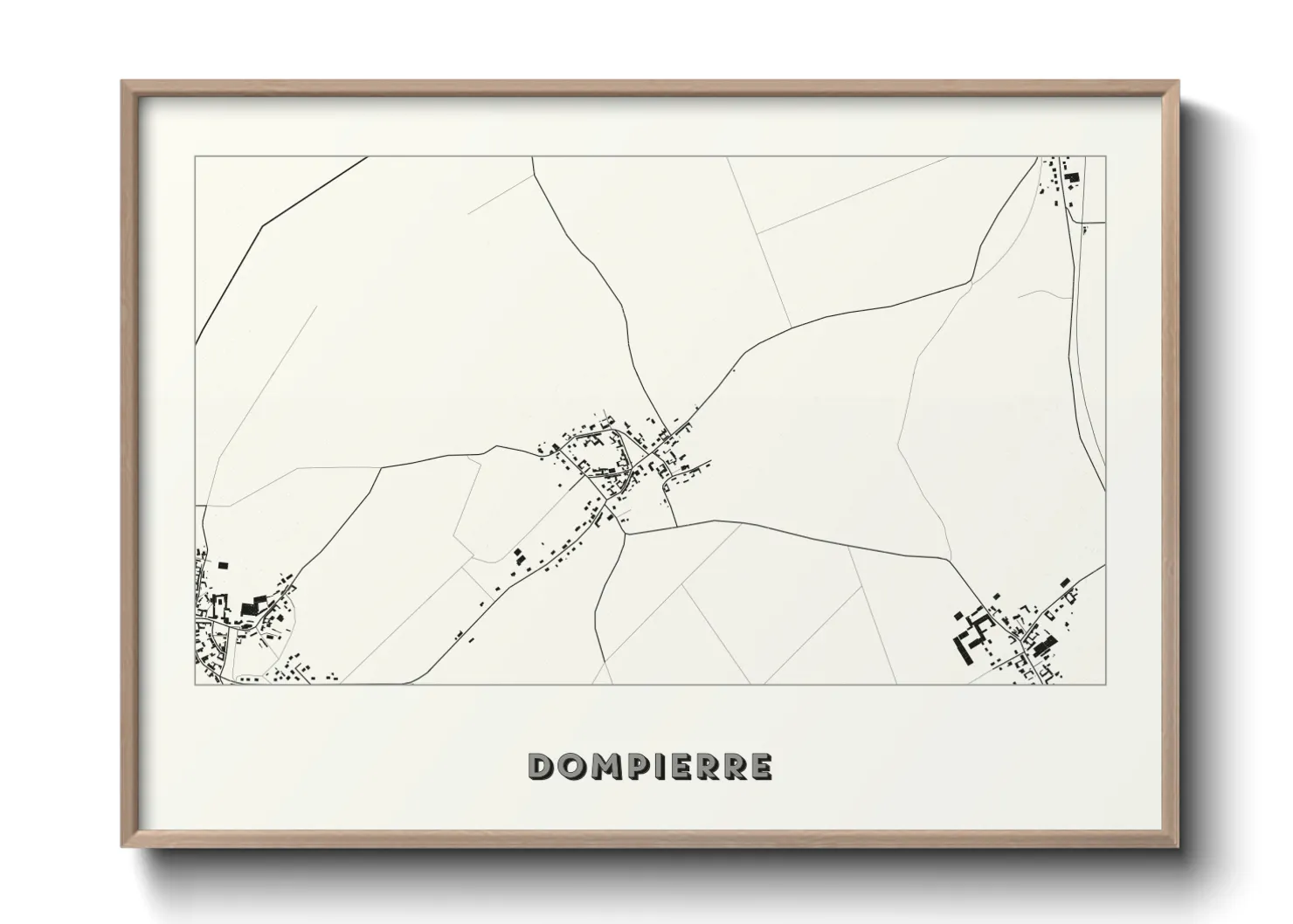 Une affiche de carte sur Dompierre