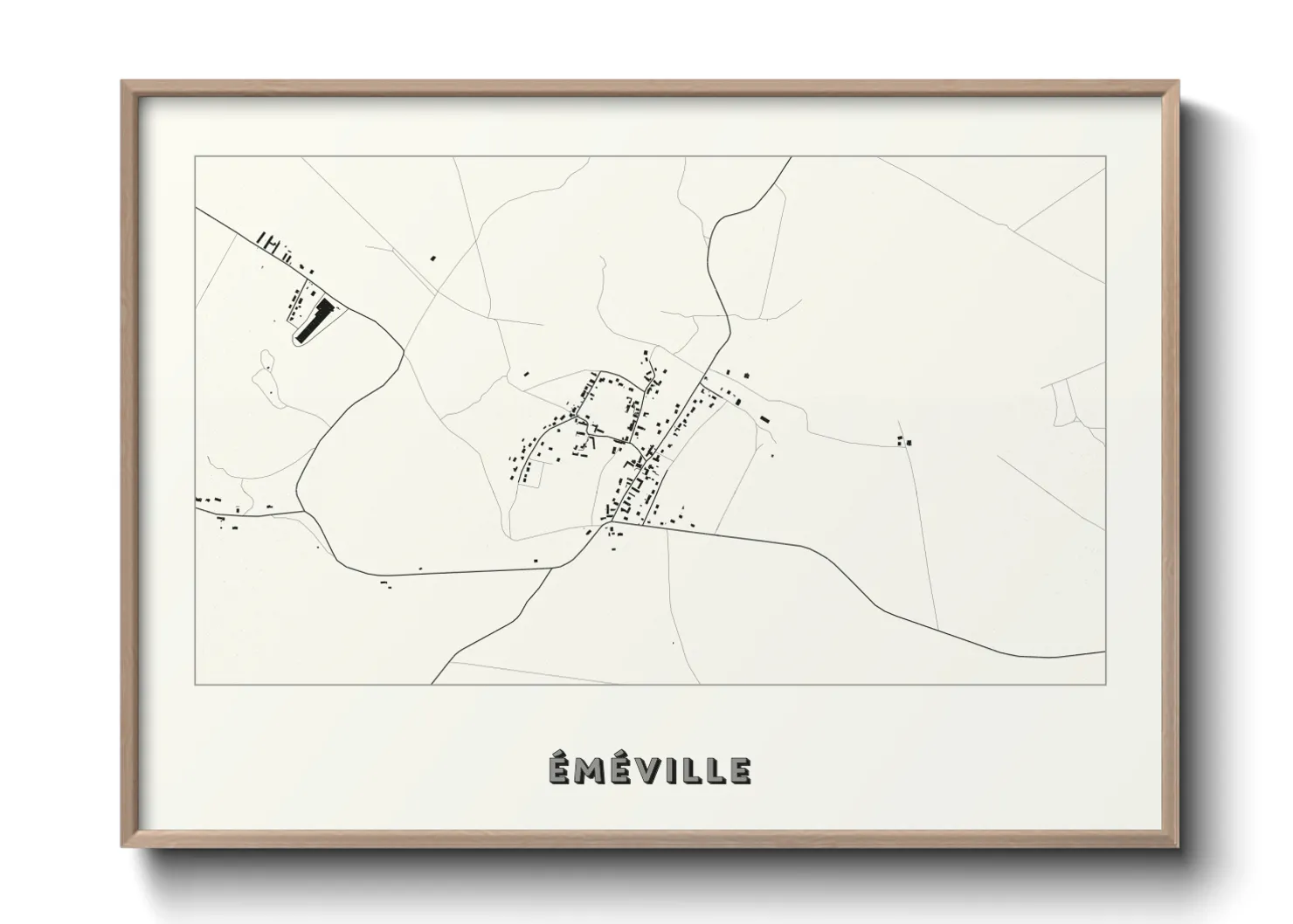 Une affiche de carte sur Éméville
