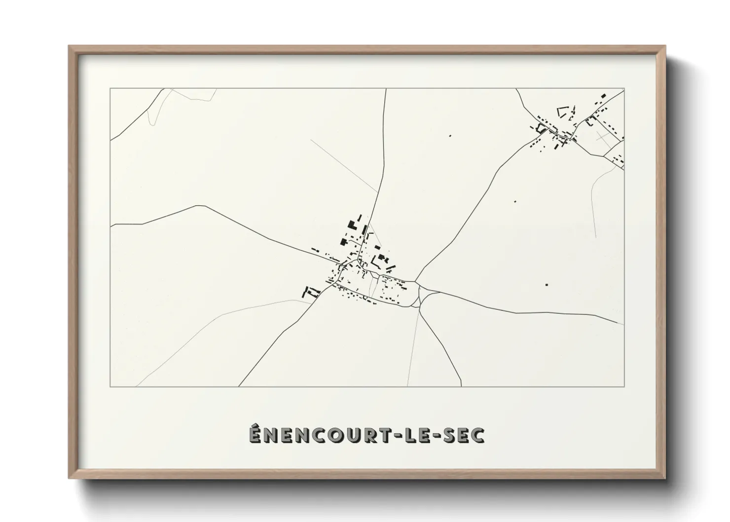 Une affiche de carte sur Énencourt-le-Sec
