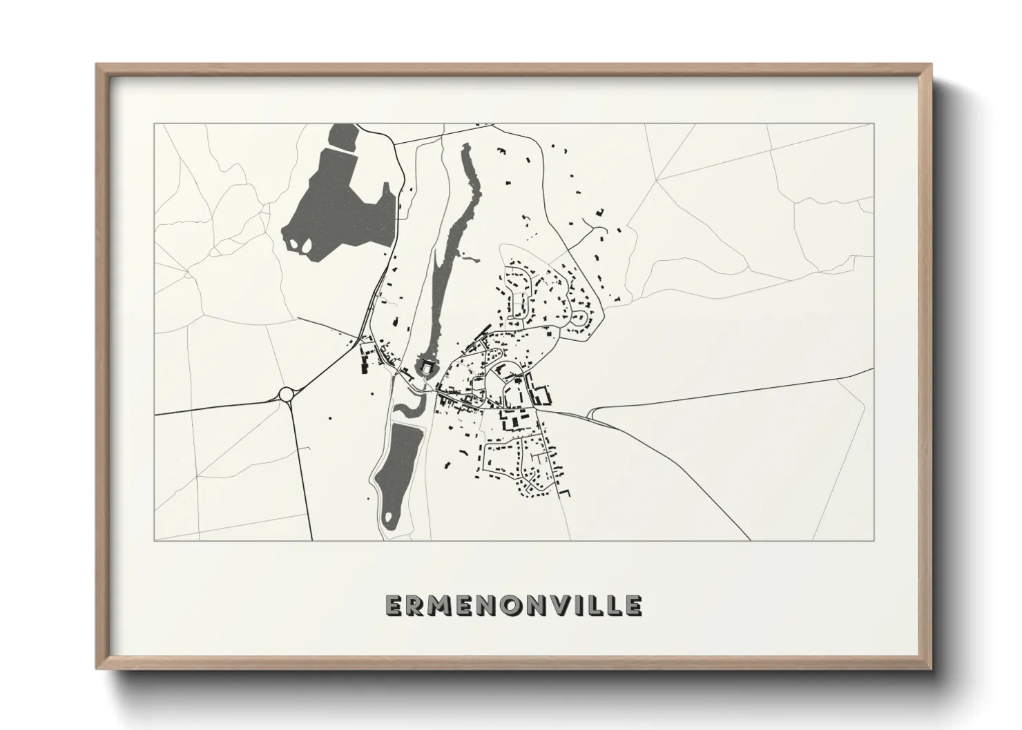 Une affiche de carte sur Ermenonville