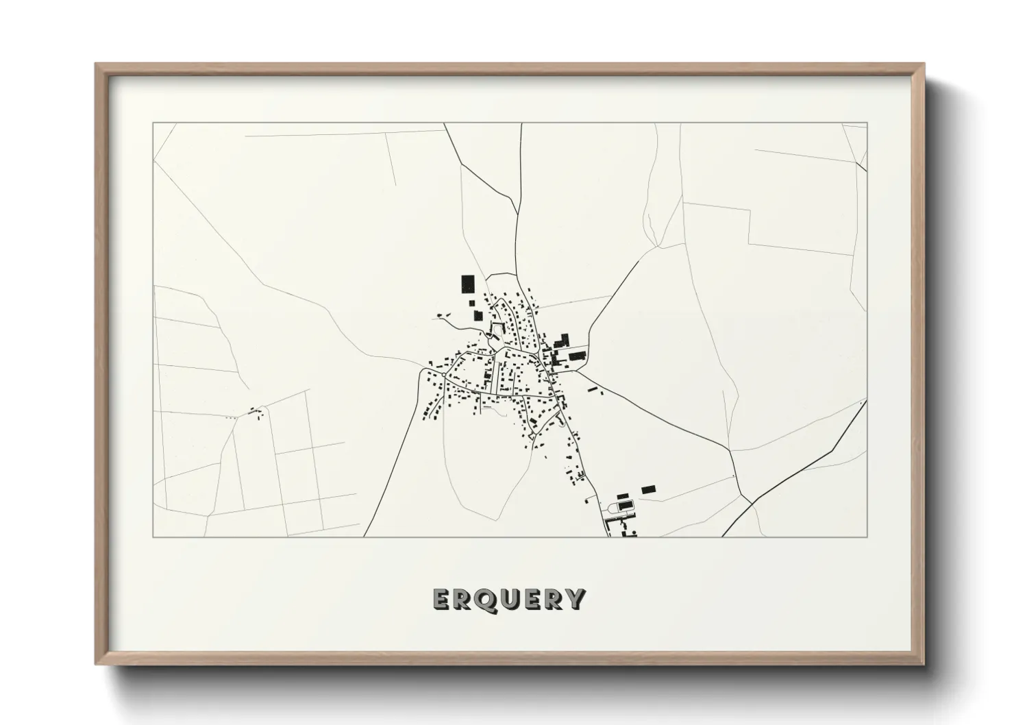 Une affiche de carte sur Erquery