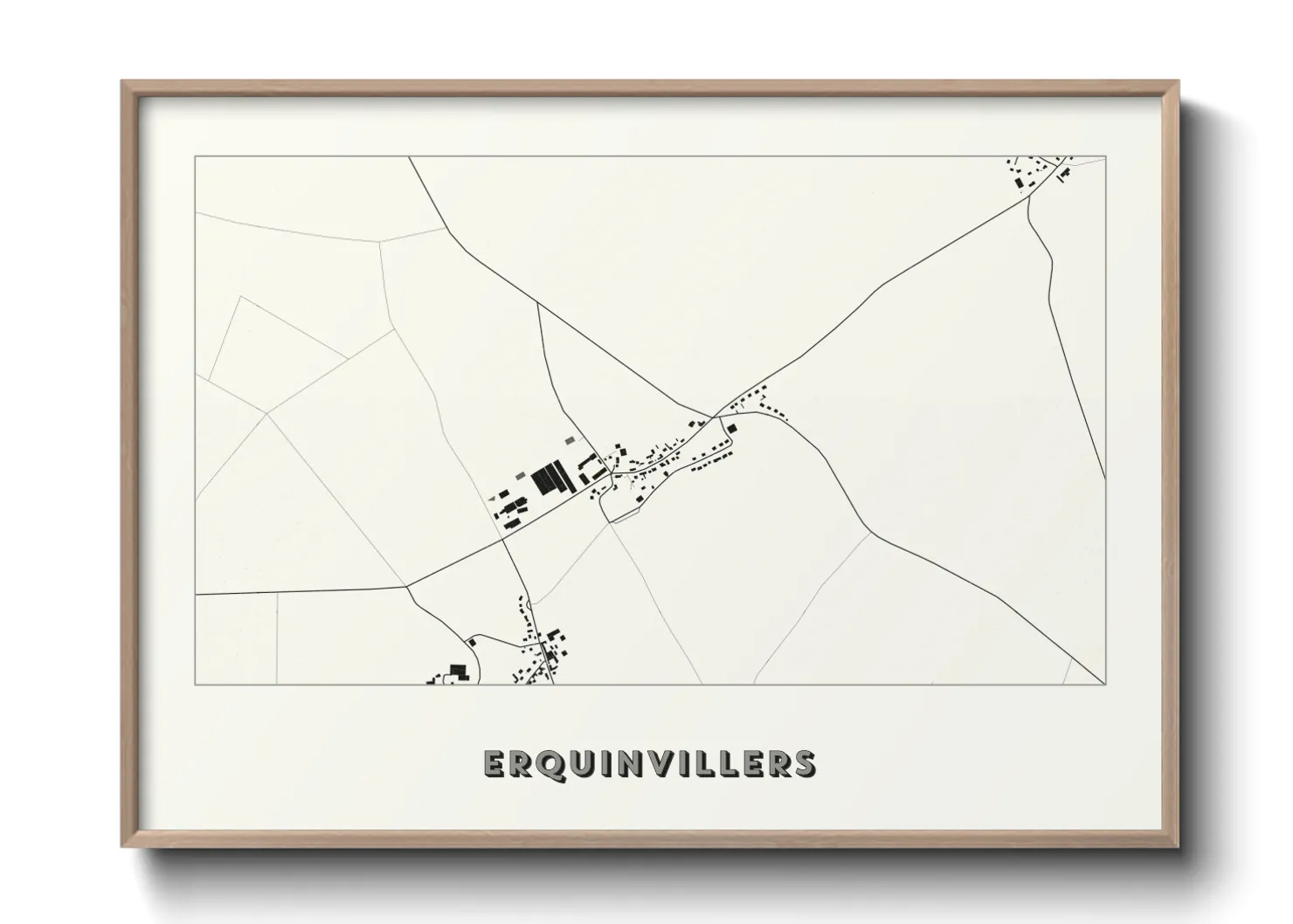 Une affiche de carte sur Erquinvillers