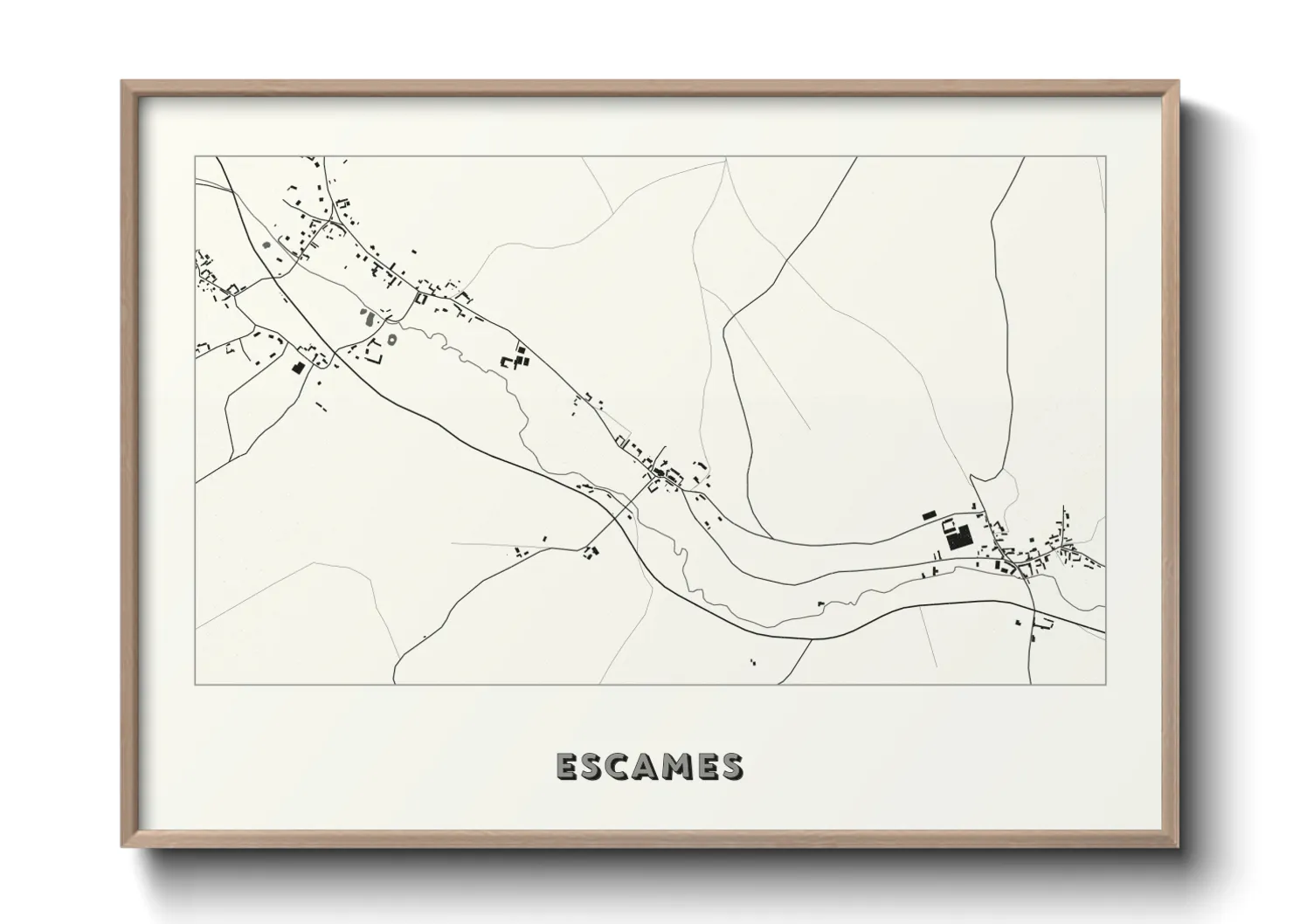 Une affiche de carte sur Escames