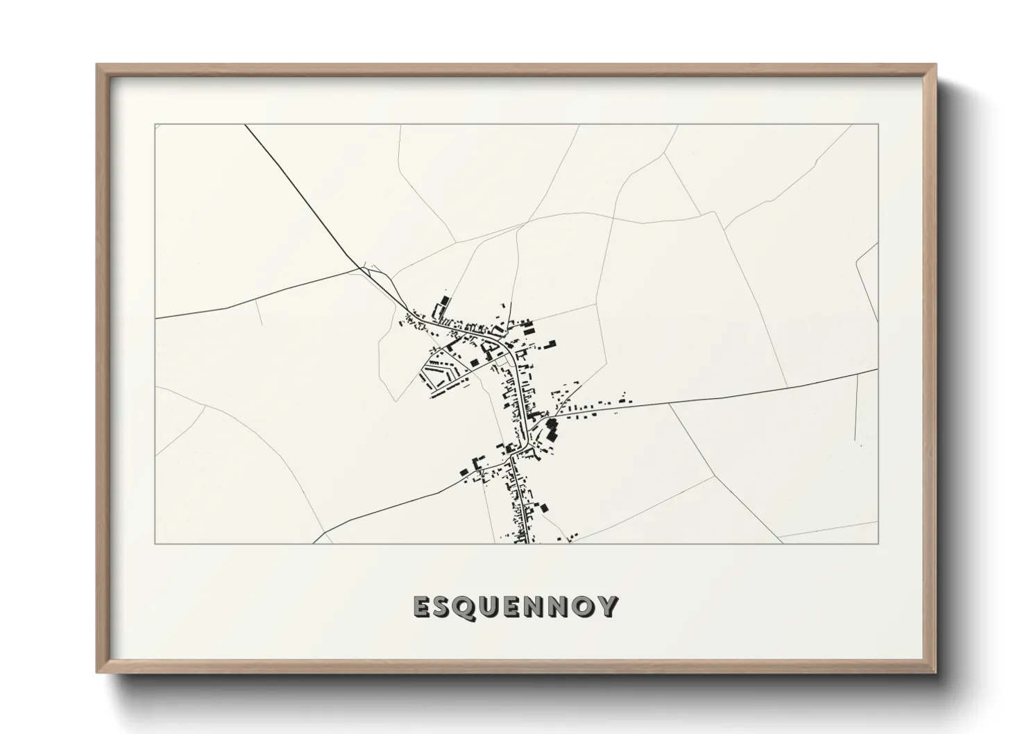 Une affiche de carte sur Esquennoy