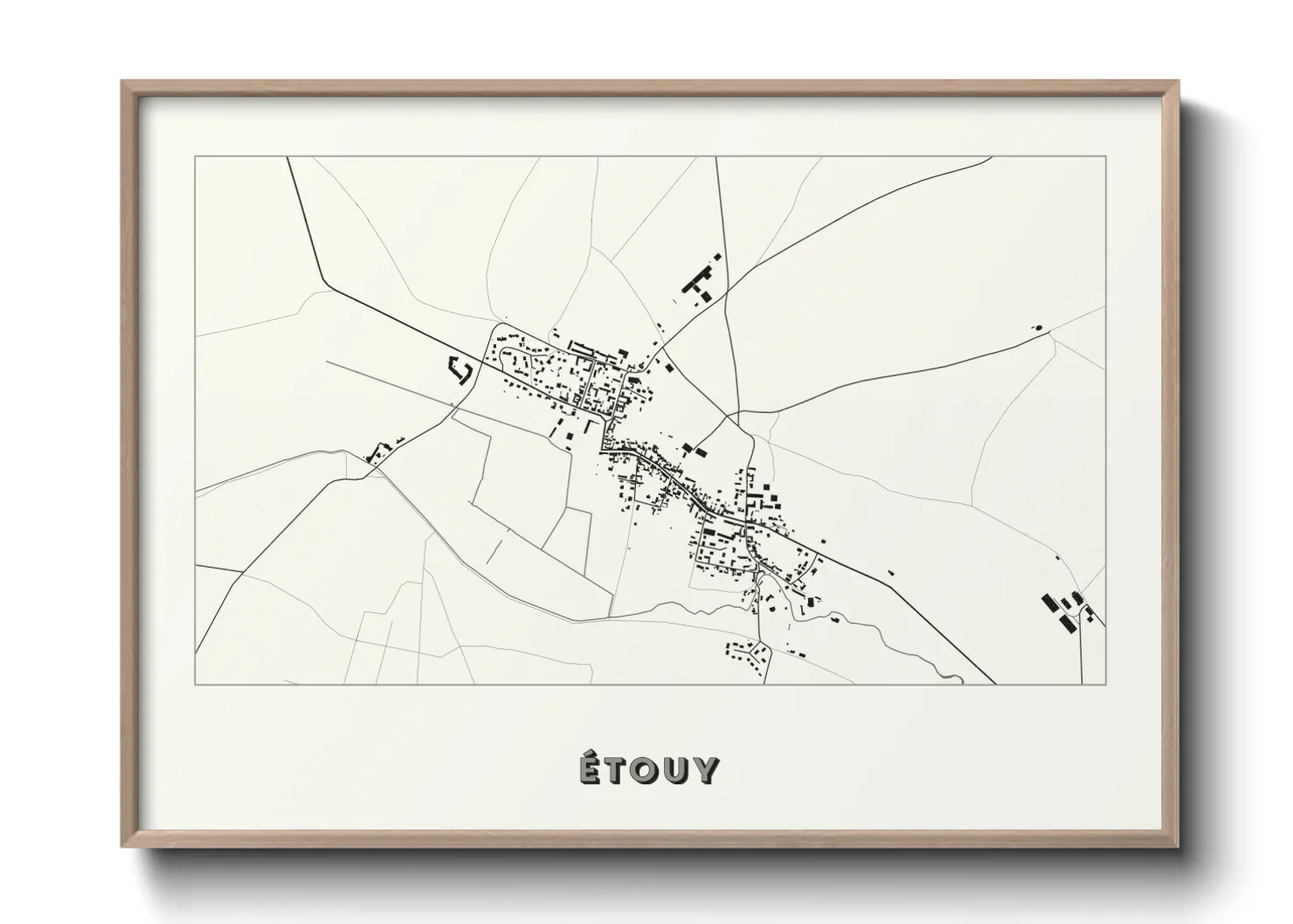 Une affiche de carte sur Étouy