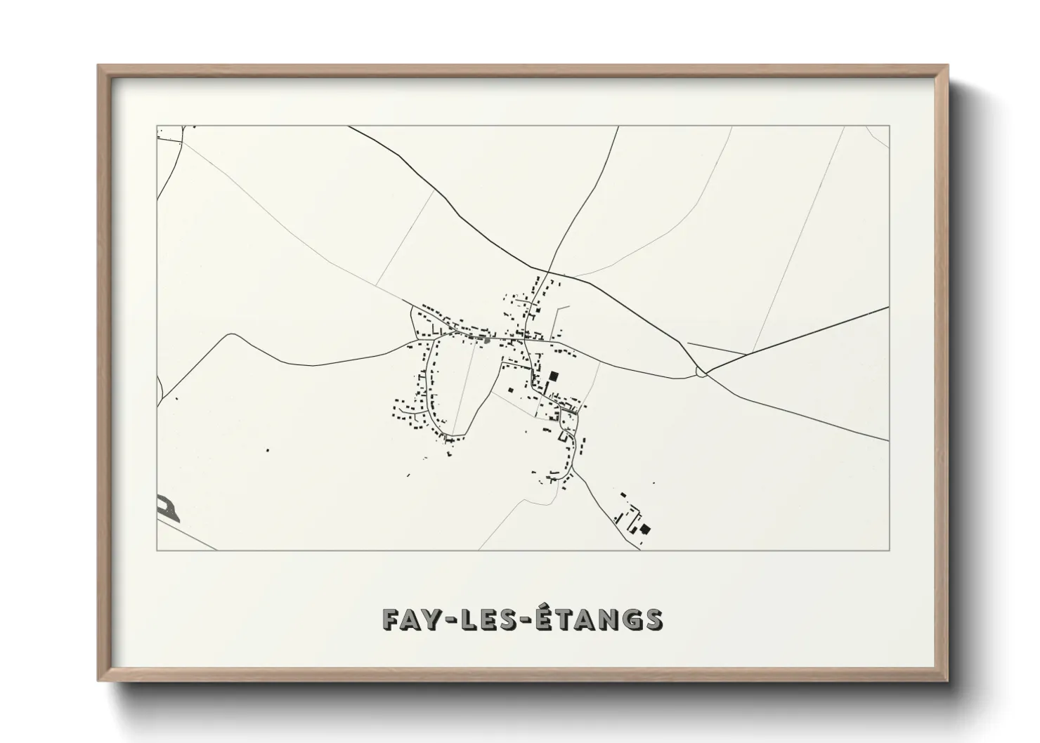 Une affiche de carte sur Fay-les-Étangs