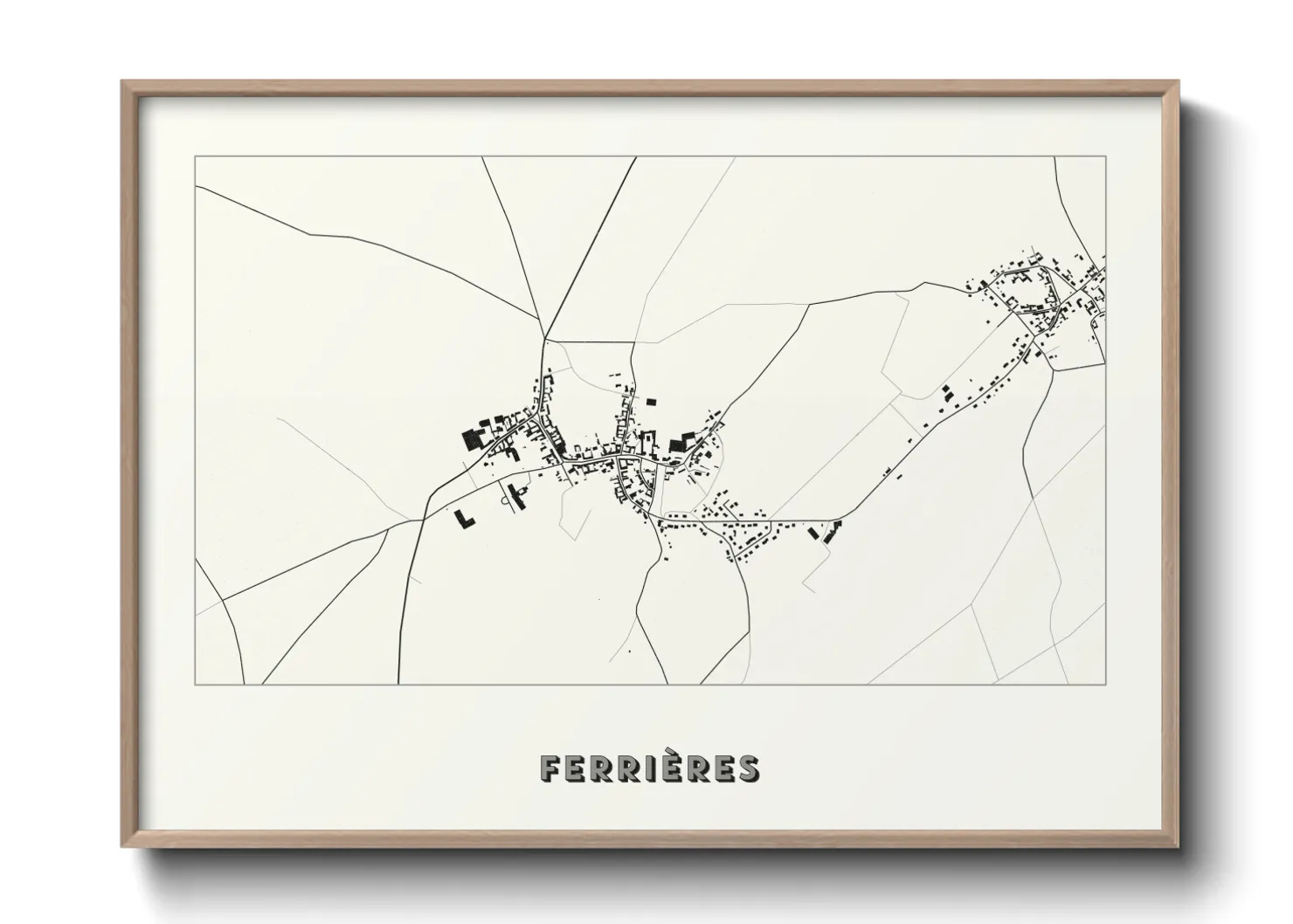 Une affiche de carte sur Ferrières