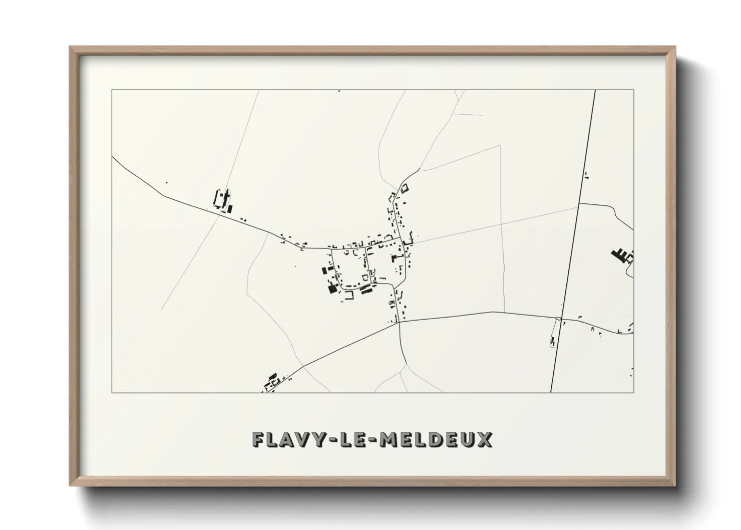 Une affiche de carte sur Flavy-le-Meldeux