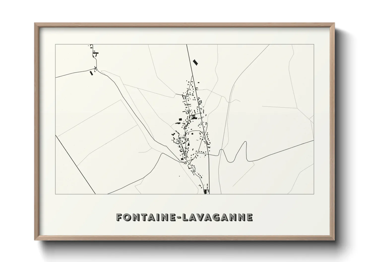 Une affiche de carte sur Fontaine-Lavaganne