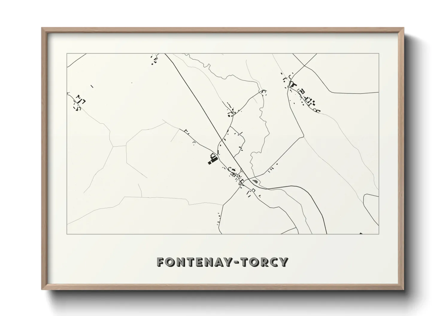 Une affiche de carte sur Fontenay-Torcy