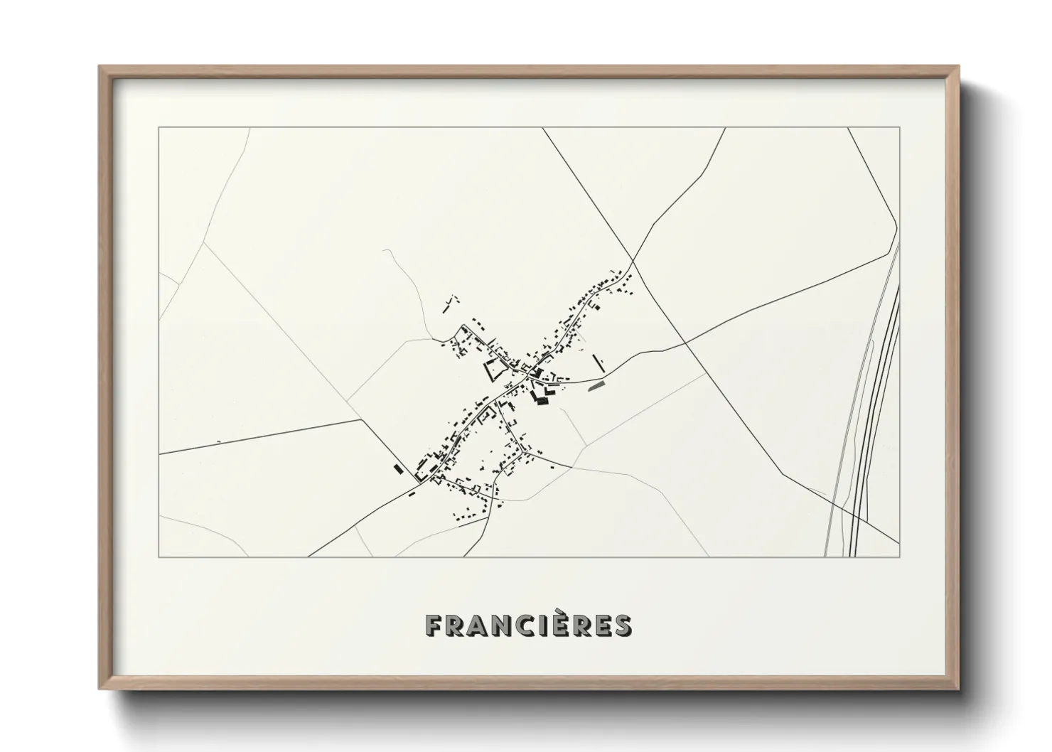 Une affiche de carte sur Francières