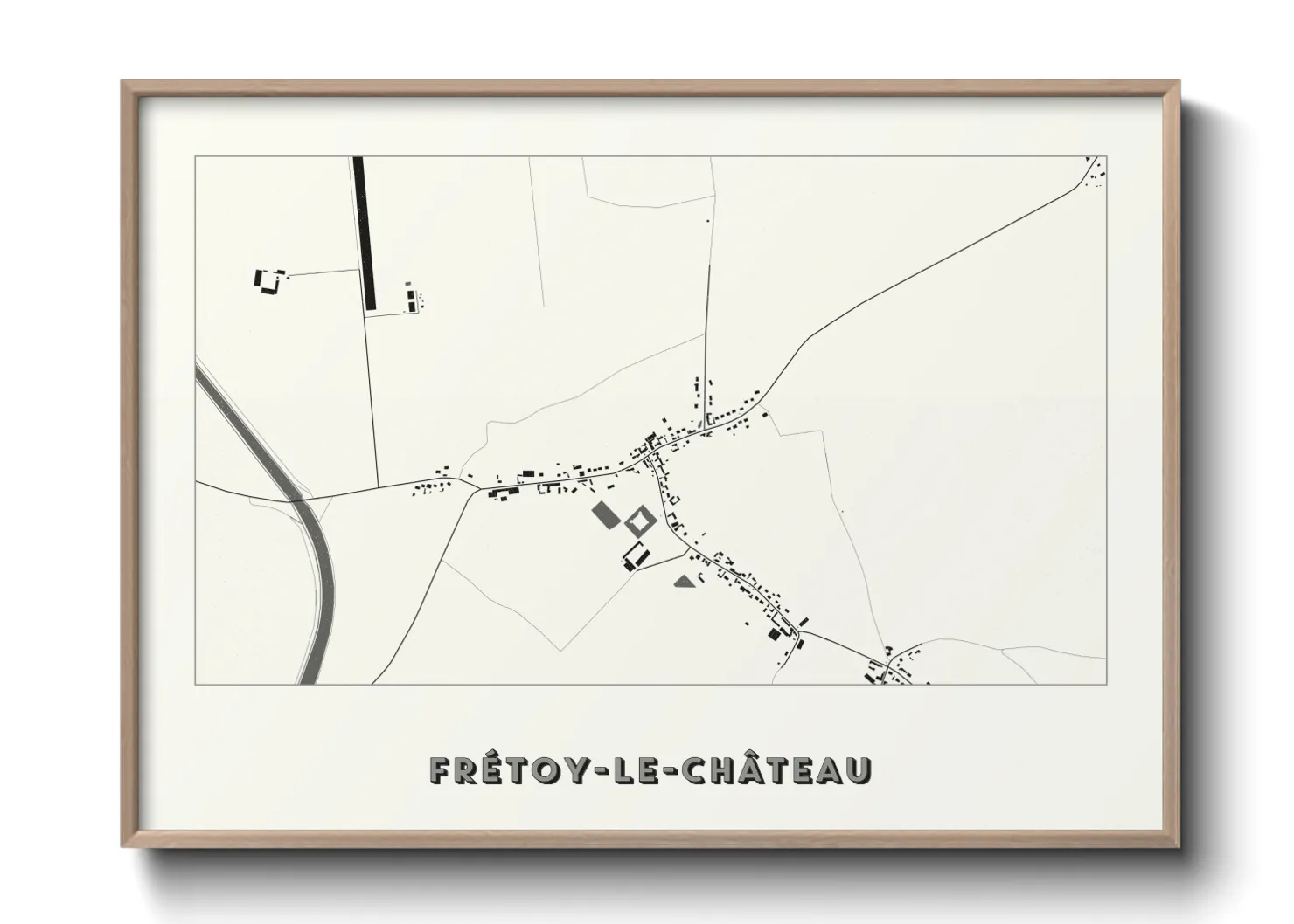 Une affiche de carte sur Frétoy-le-Château