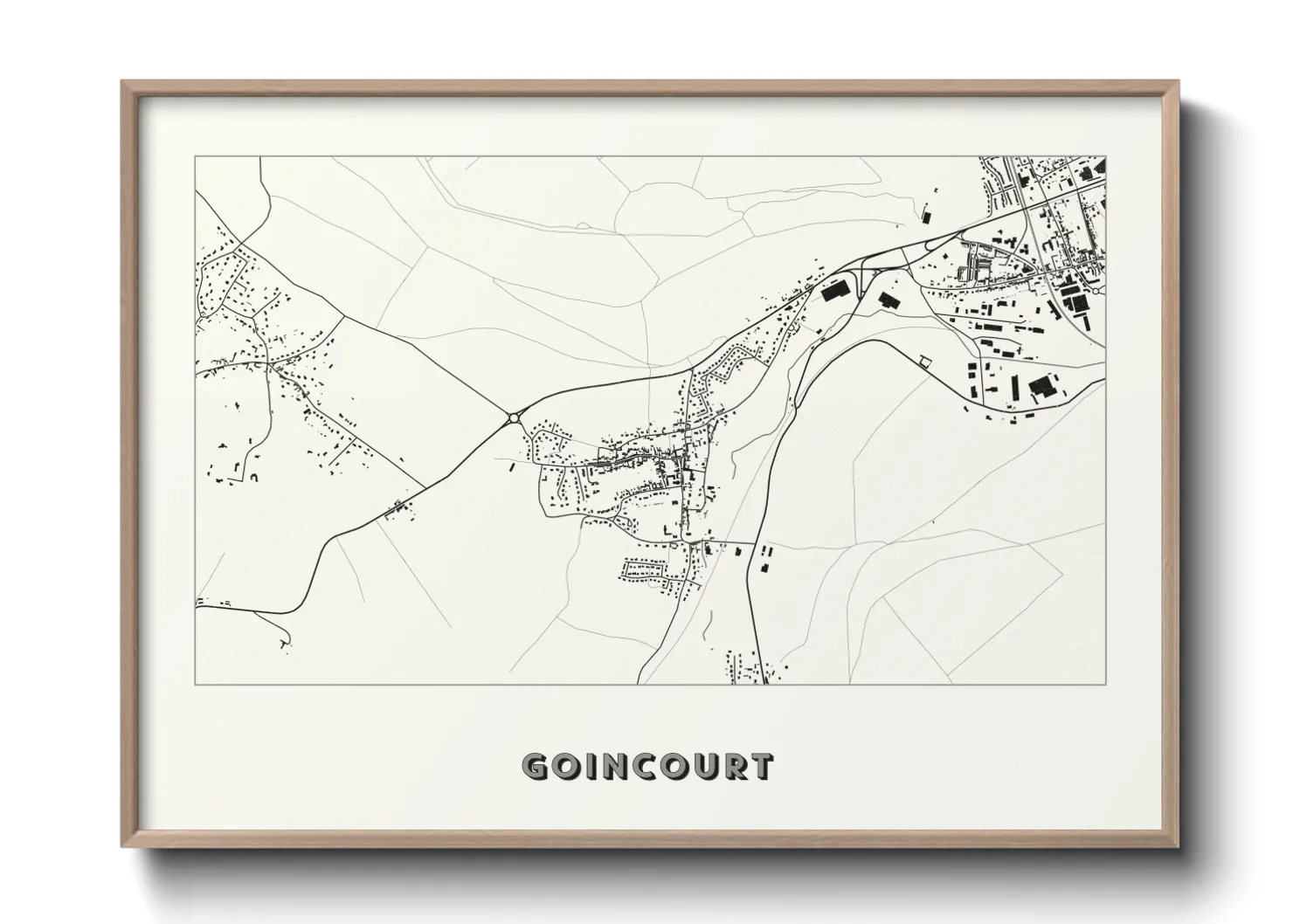 Une affiche de carte sur Goincourt