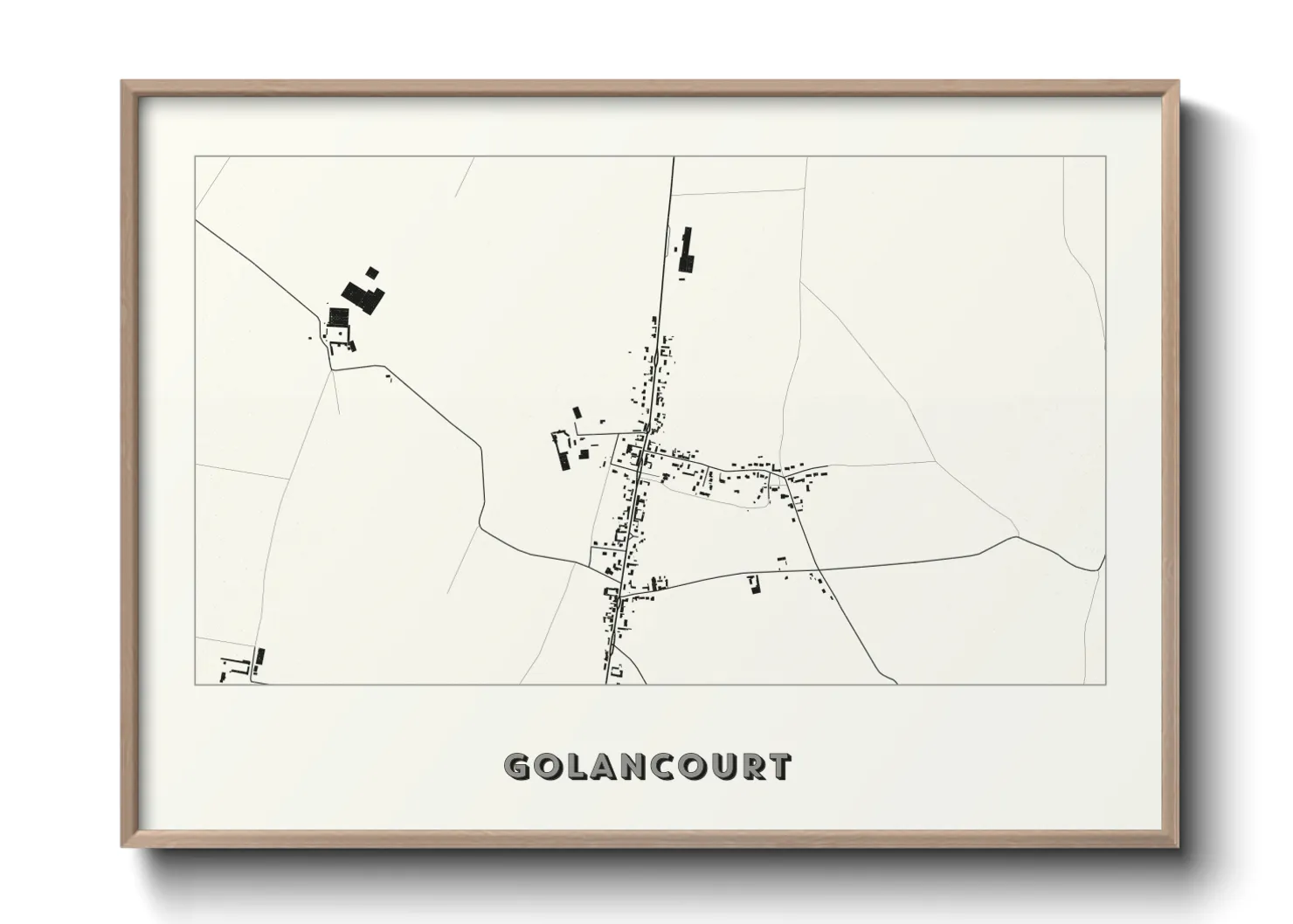 Une affiche de carte sur Golancourt