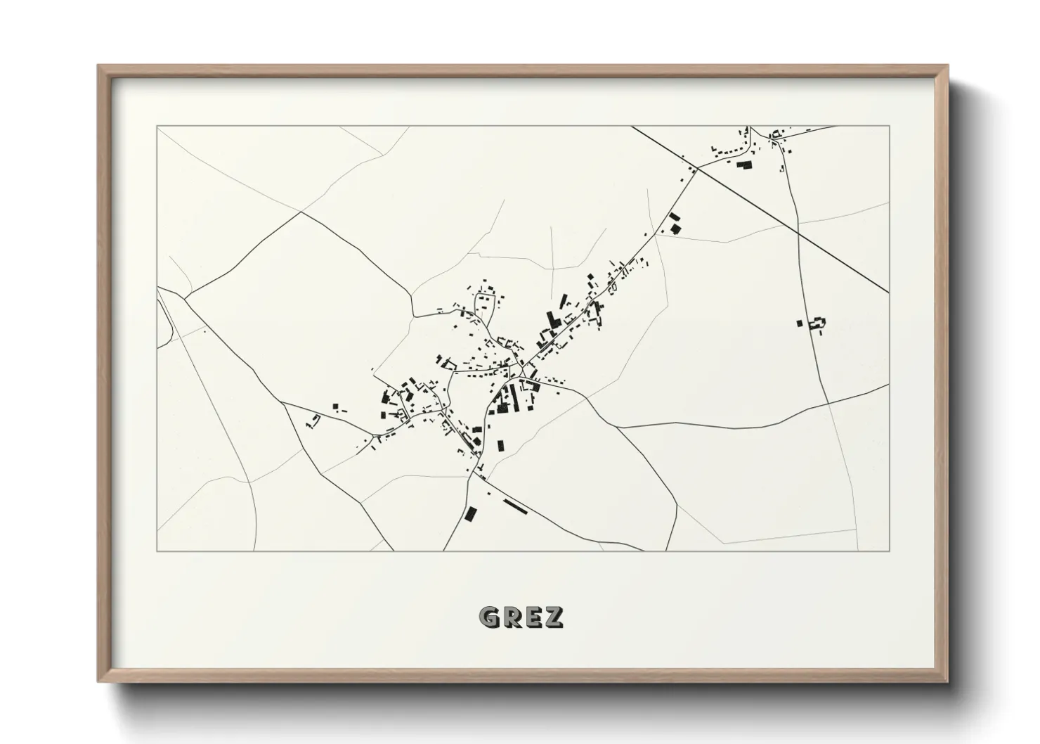 Une affiche de carte sur Grez