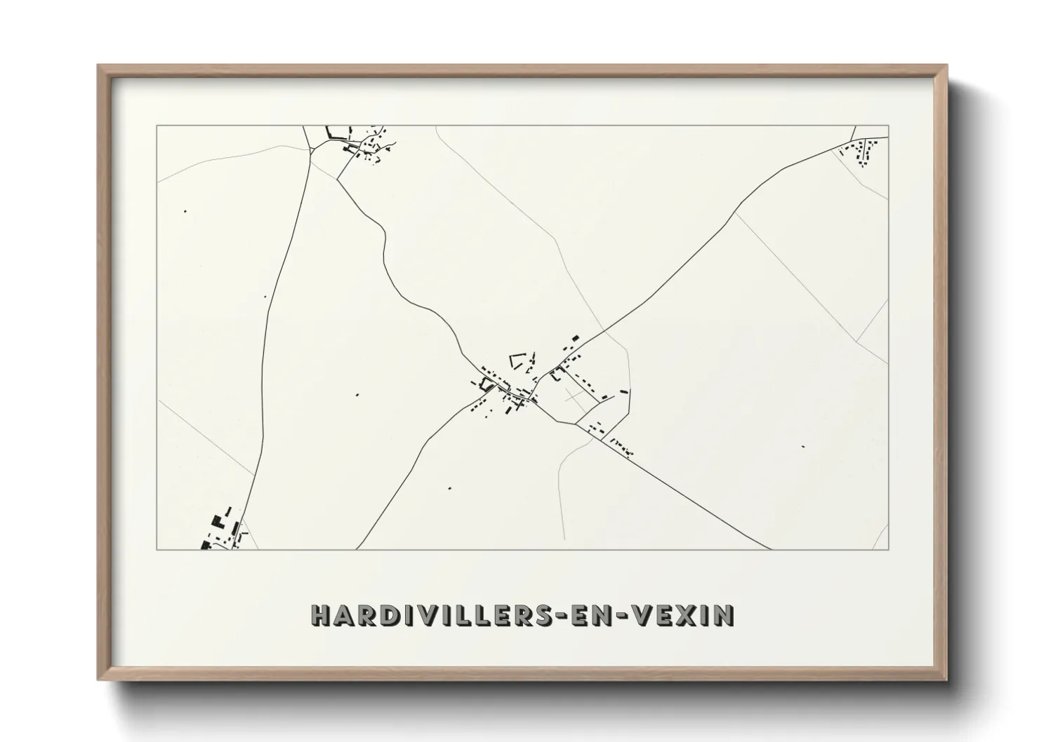 Une affiche de carte sur Hardivillers-en-Vexin