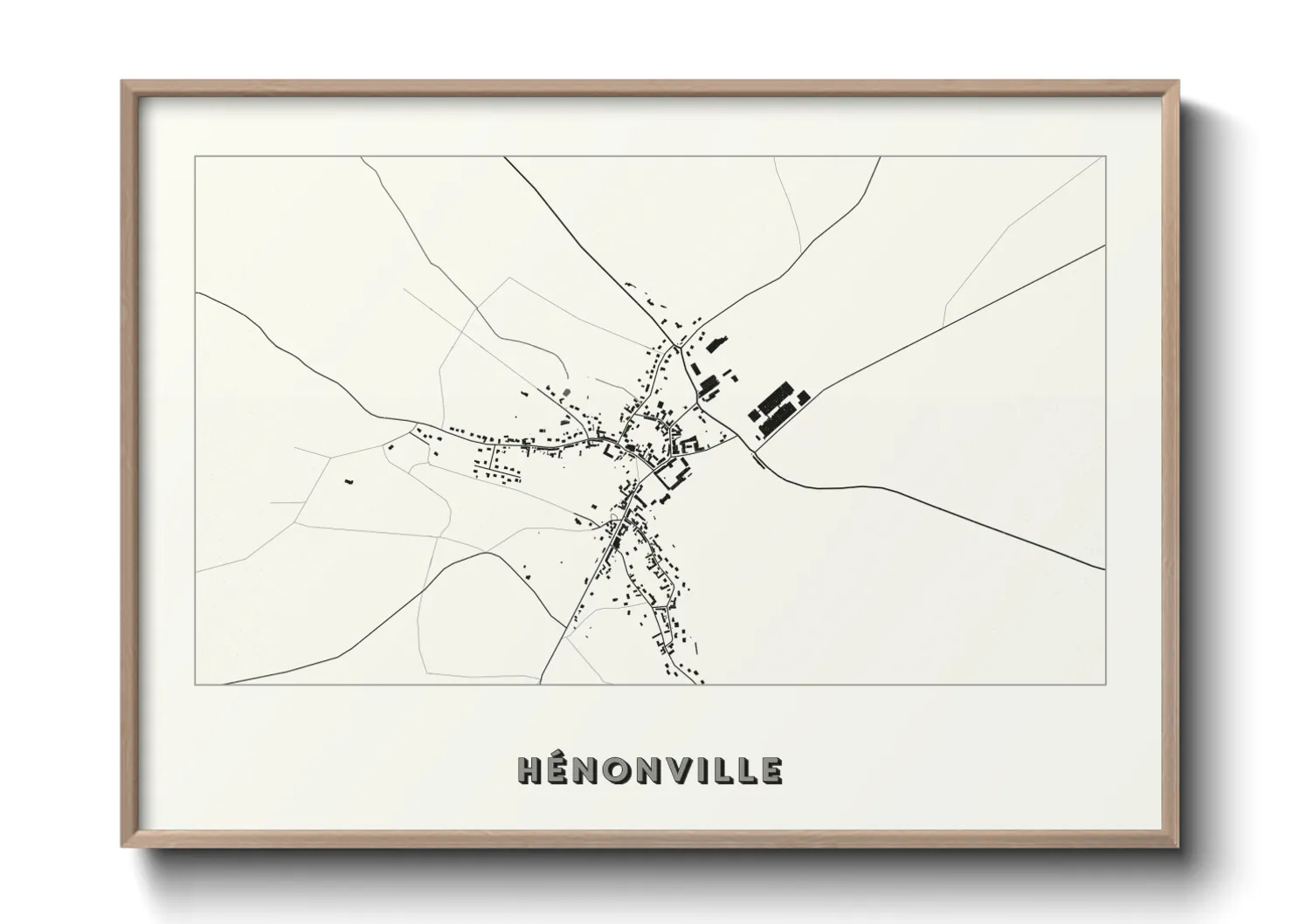 Une affiche de carte sur Hénonville