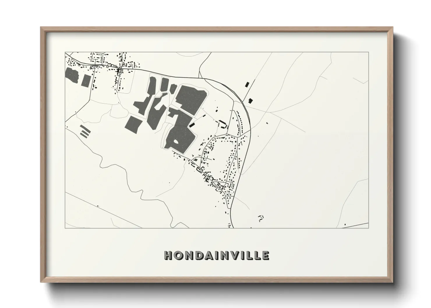 Une affiche de carte sur Hondainville