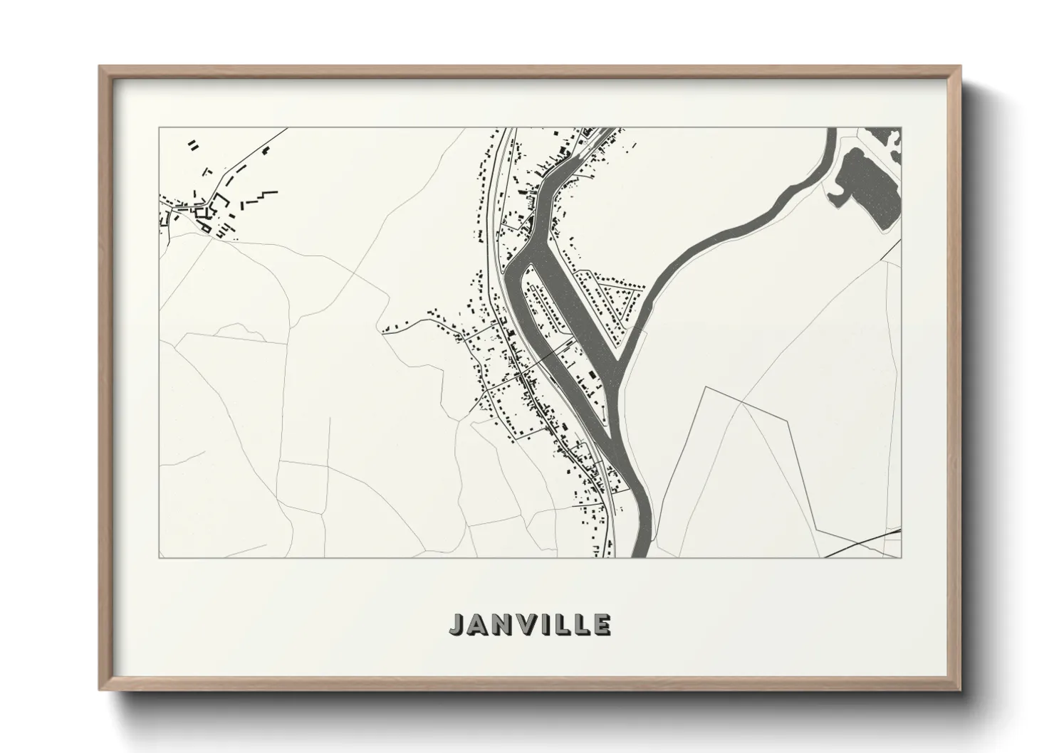 Une affiche de carte sur Janville