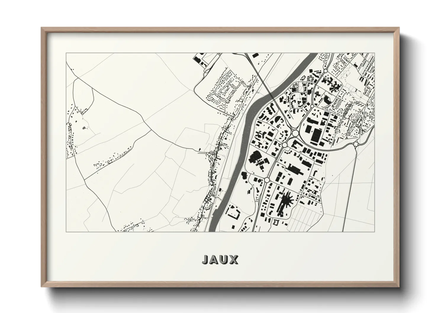 Une affiche de carte sur Jaux