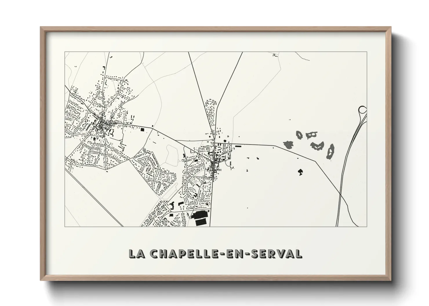 Une affiche de carte sur La Chapelle-en-Serval