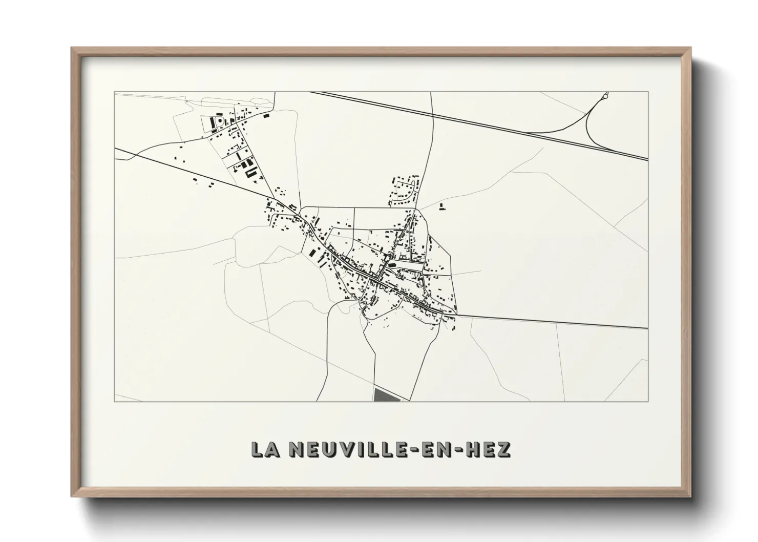 Une affiche de carte sur La Neuville-en-Hez