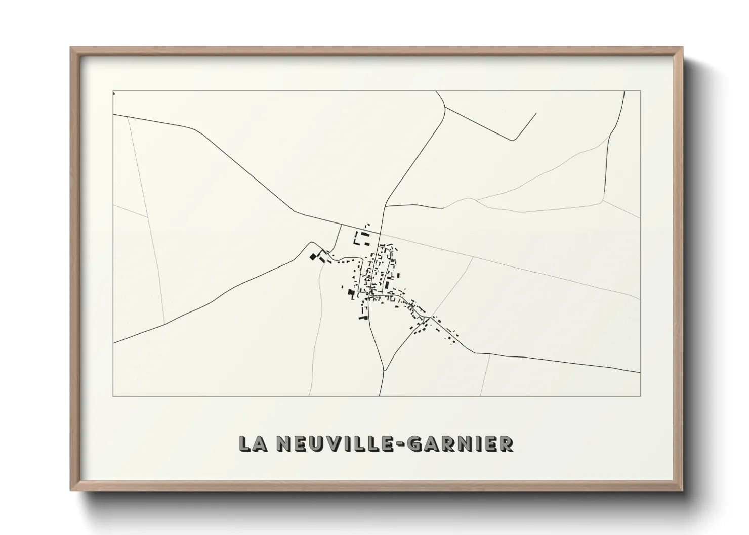 Une affiche de carte sur La Neuville-Garnier