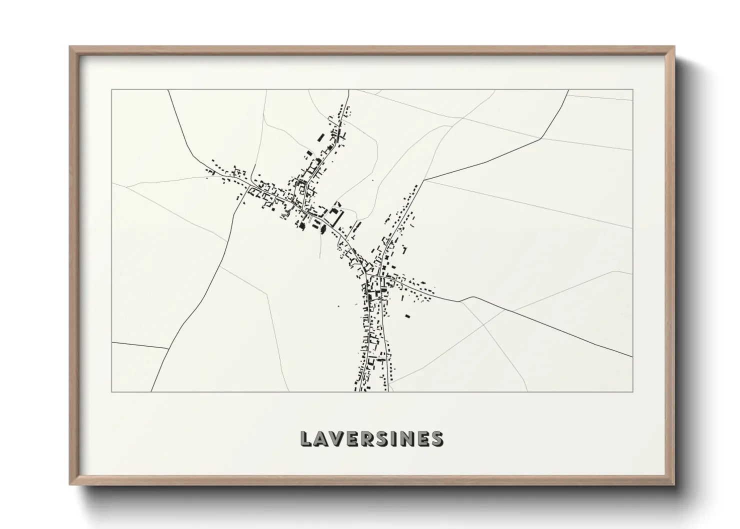 Une affiche de carte sur Laversines