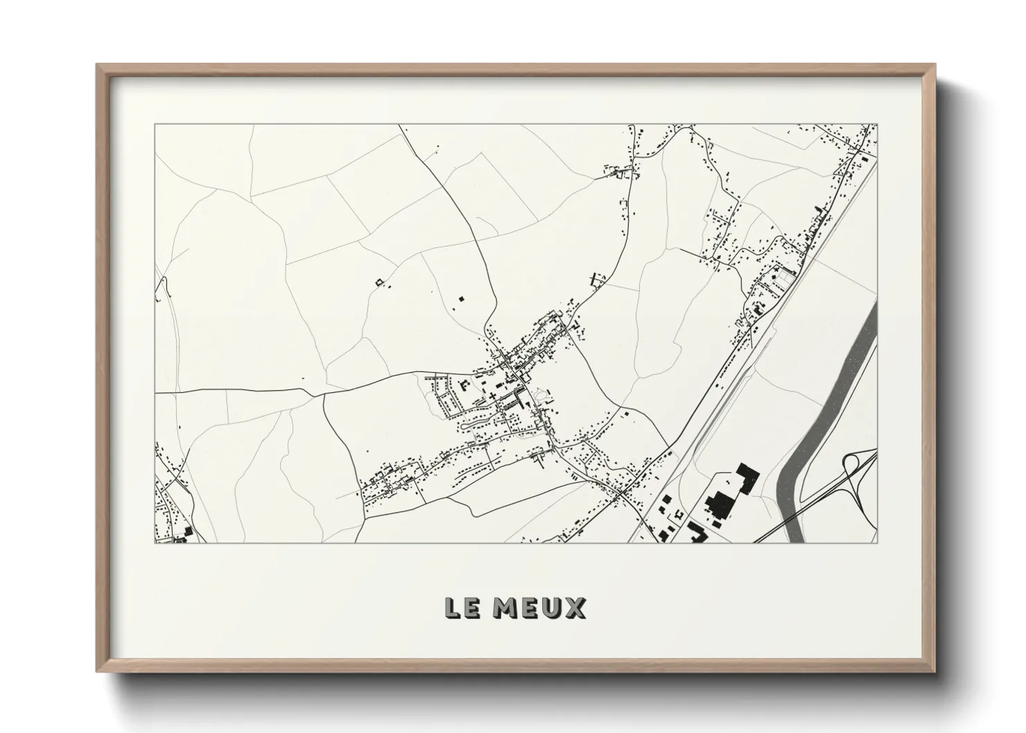 Une affiche de carte sur Le Meux