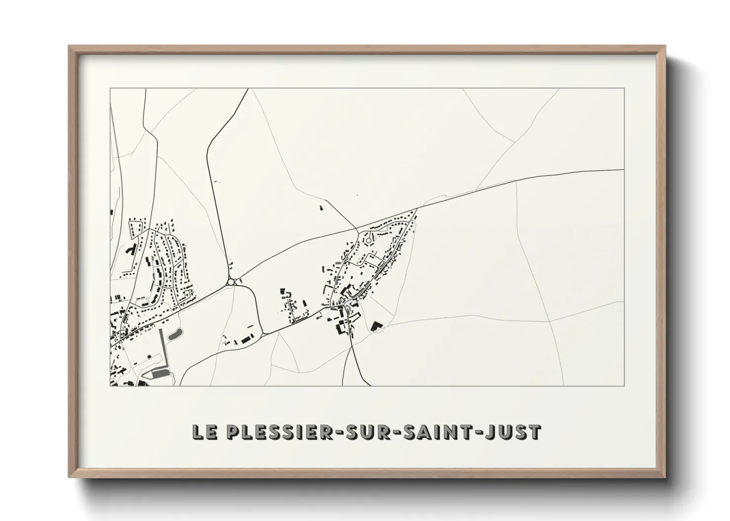 Une affiche de carte sur Le Plessier-sur-Saint-Just