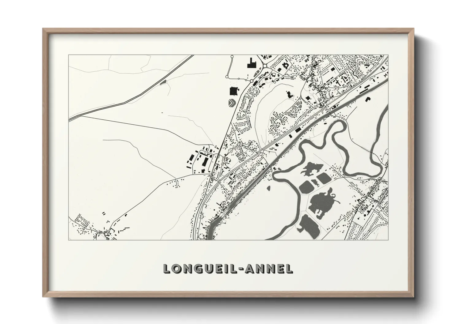 Une affiche de carte sur Longueil-Annel