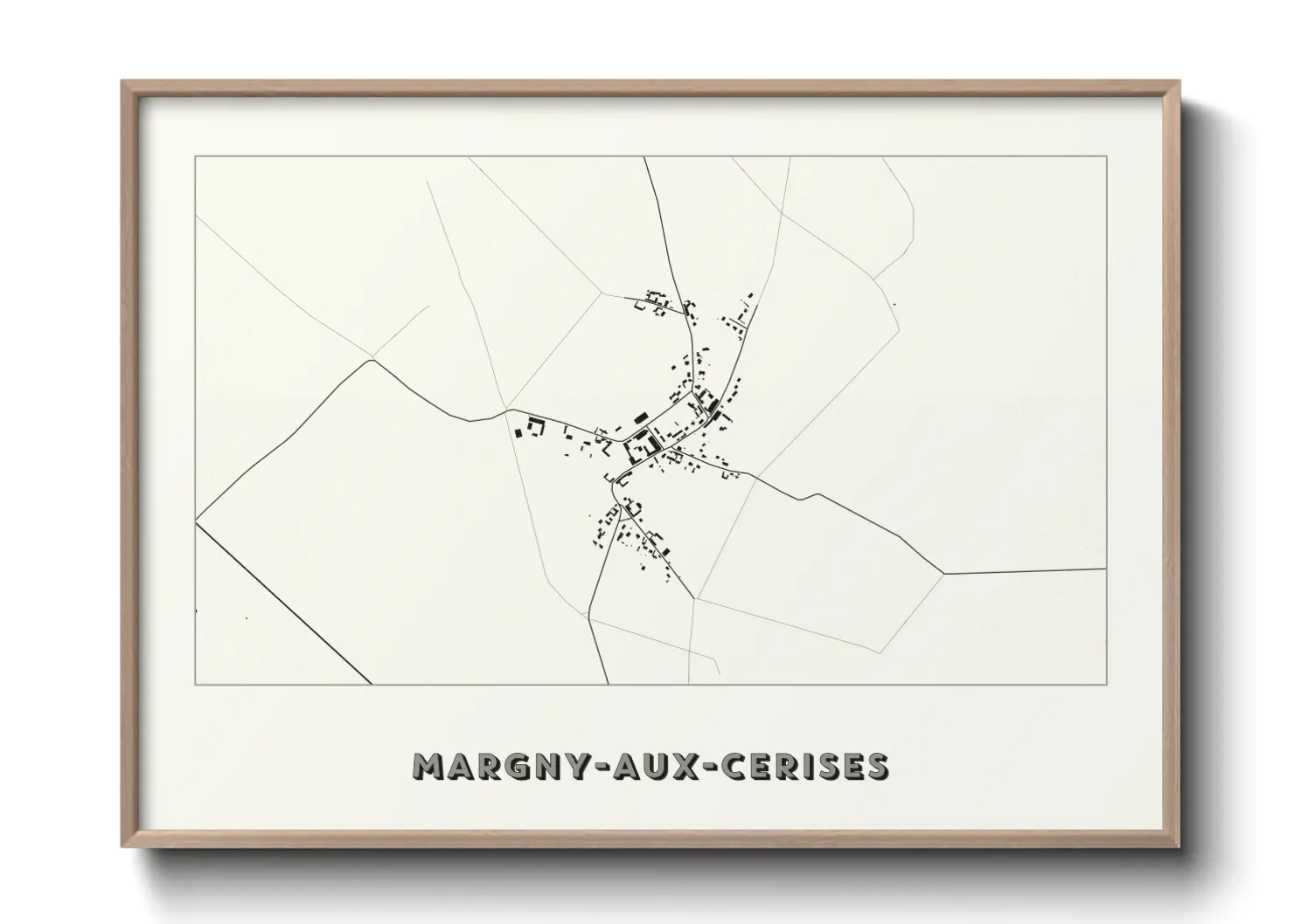 Une affiche de carte sur Margny-aux-Cerises