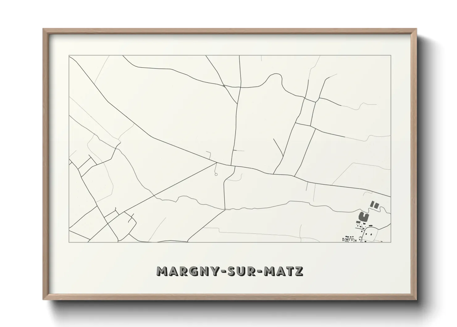 Une affiche de carte sur Margny-sur-Matz