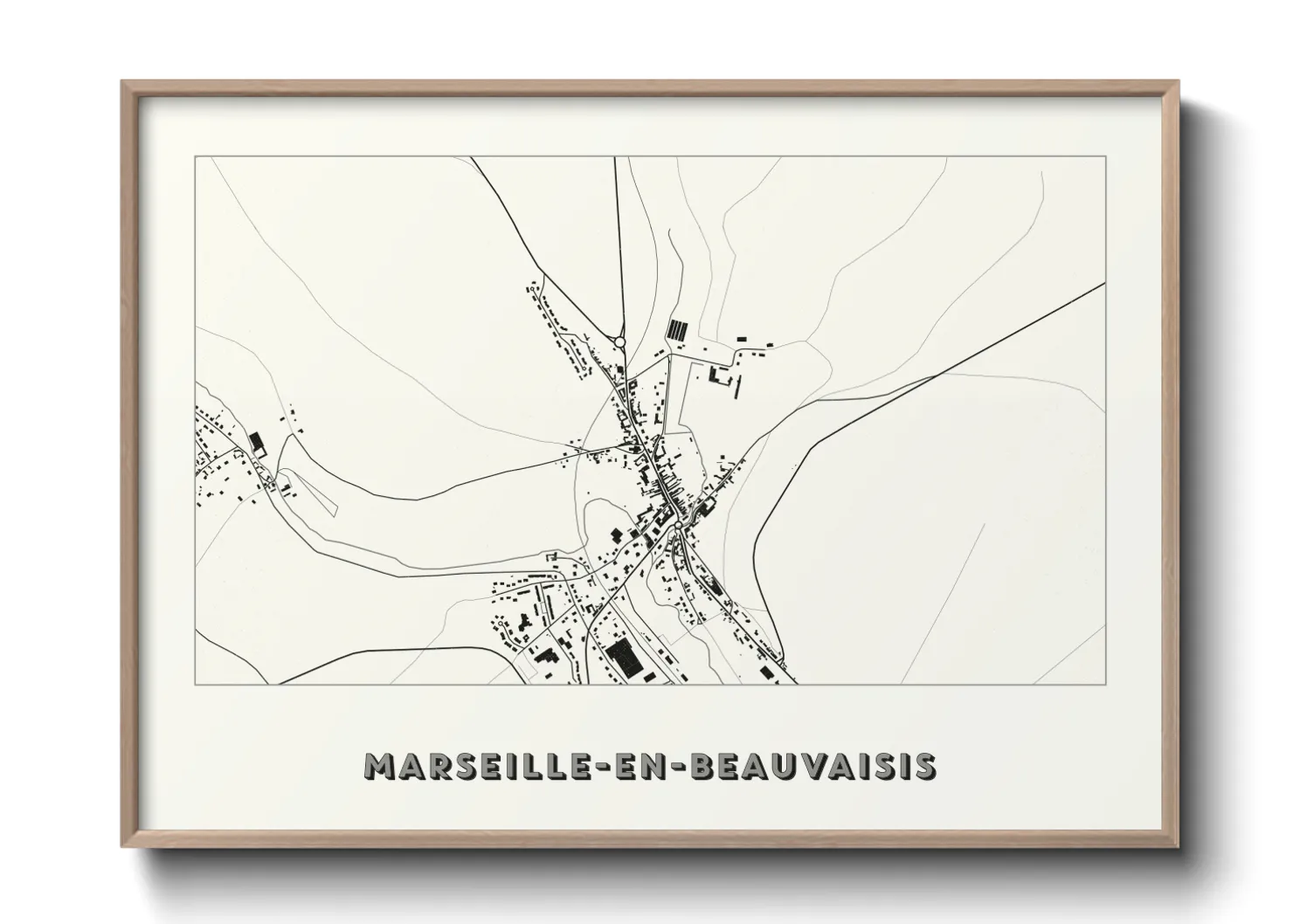 Une affiche de carte sur Marseille-en-Beauvaisis