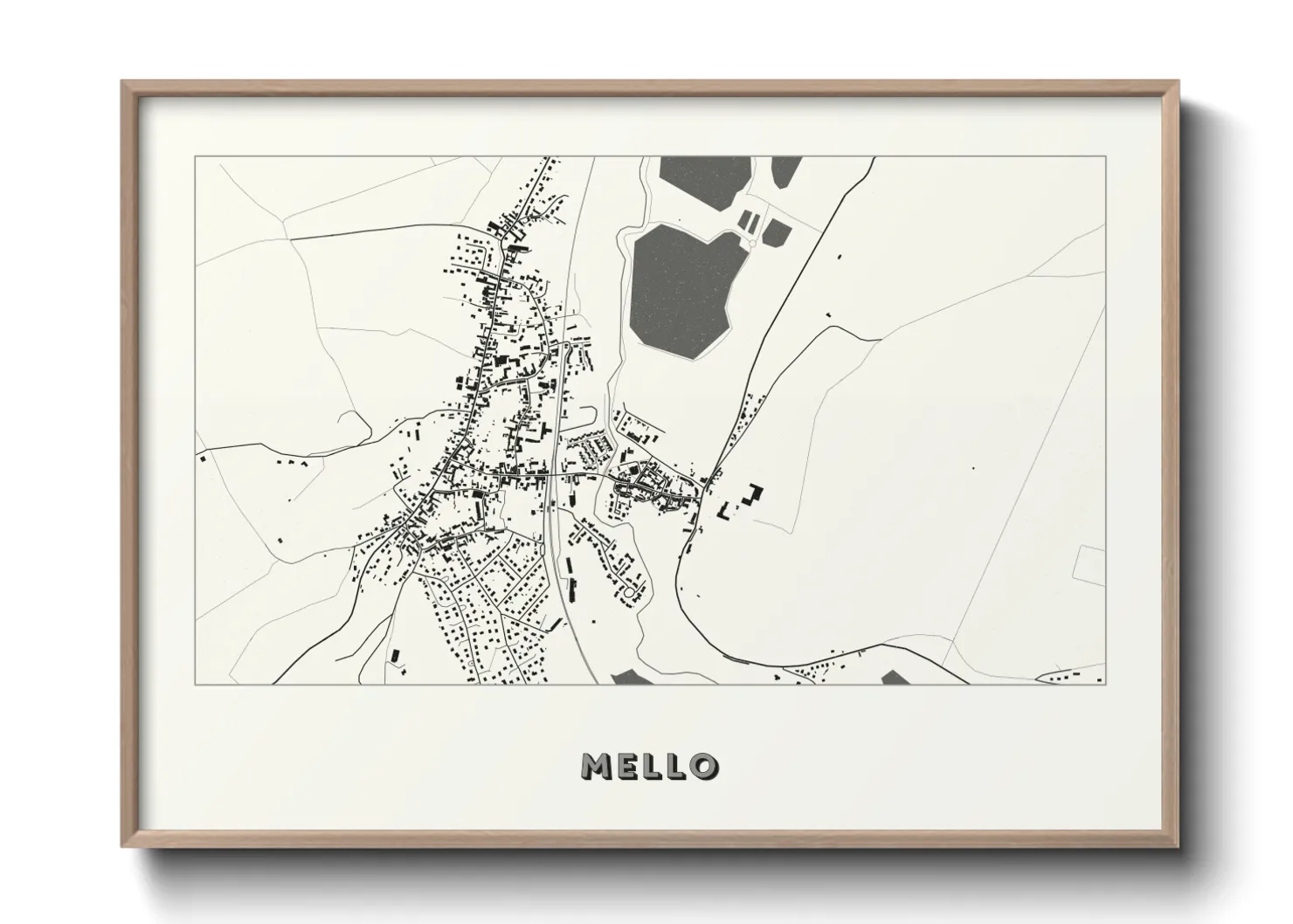 Une affiche de carte sur Mello