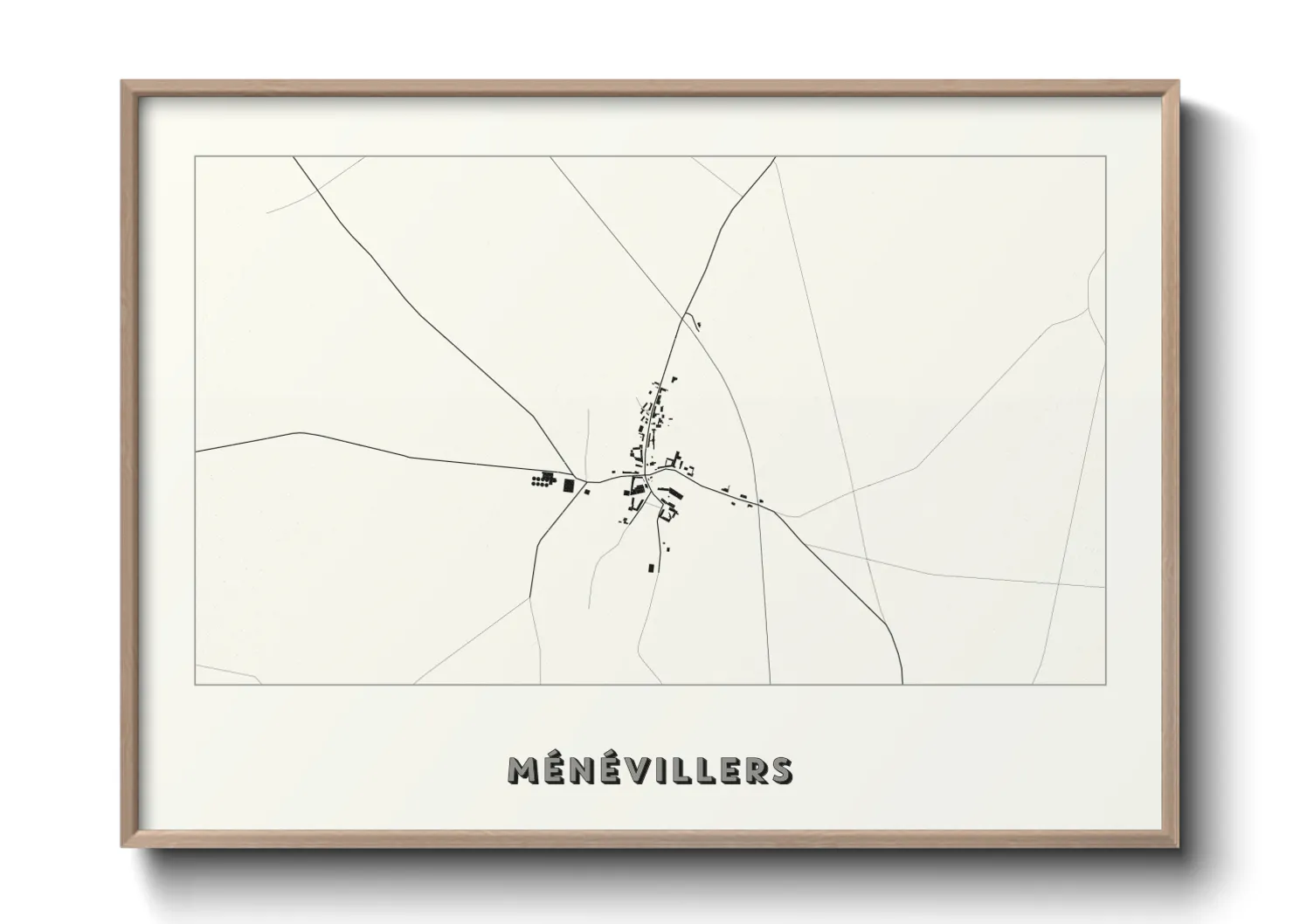 Une affiche de carte sur Ménévillers