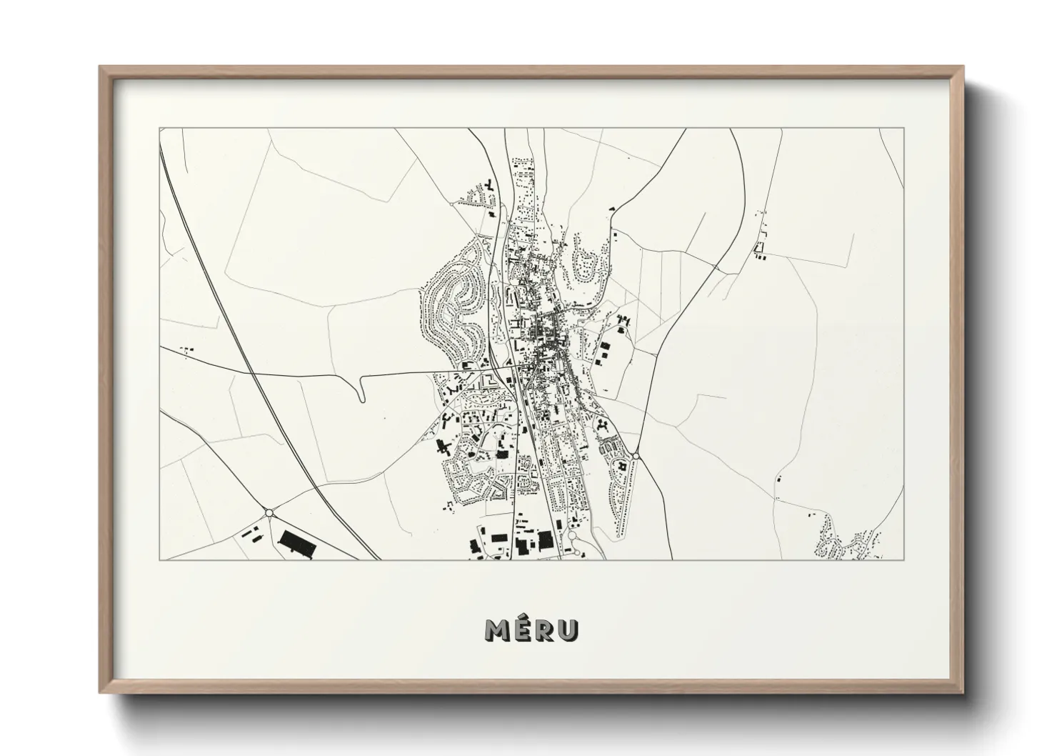 Une affiche de carte sur Méru