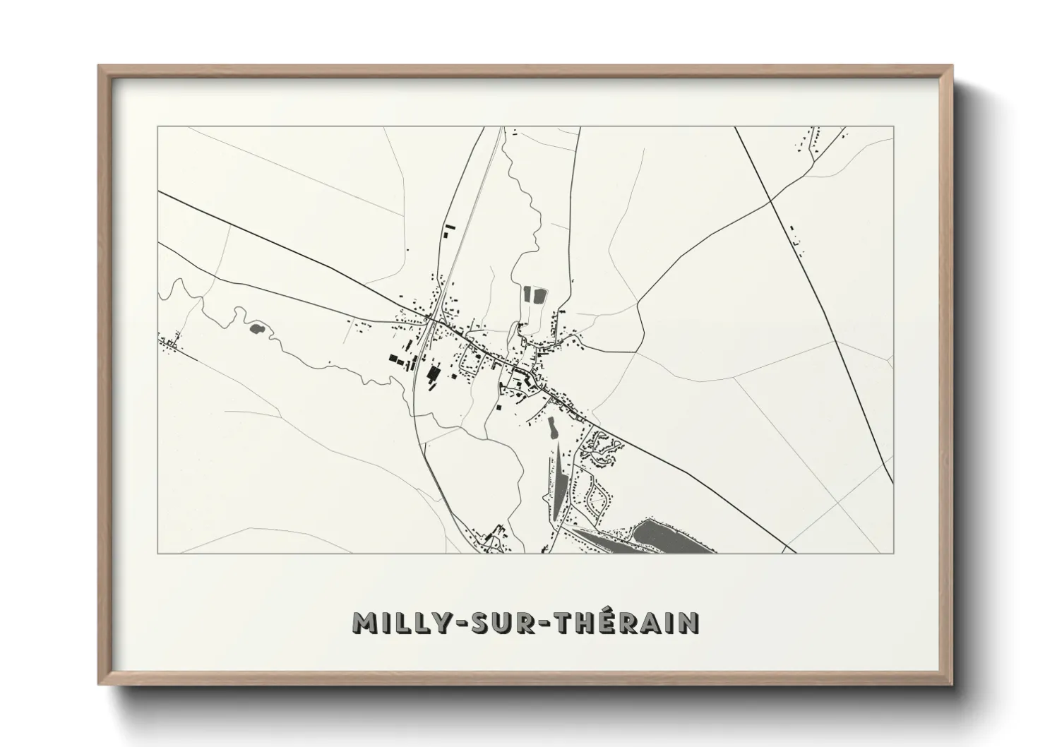Une affiche de carte sur Milly-sur-Thérain