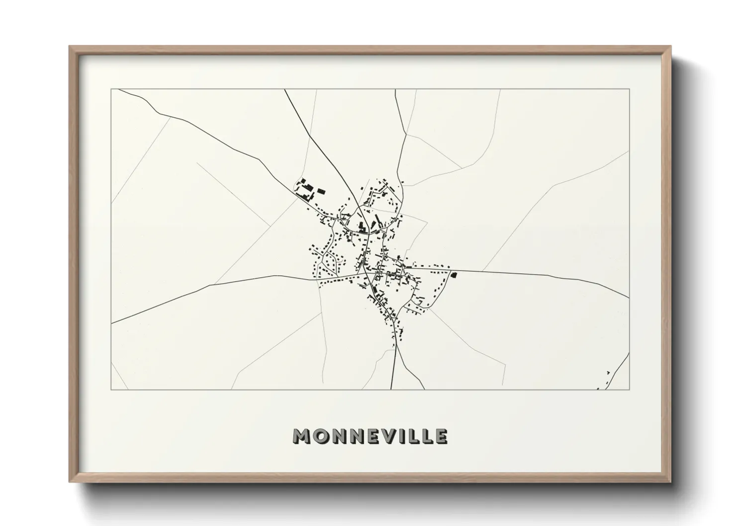 Une affiche de carte sur Monneville