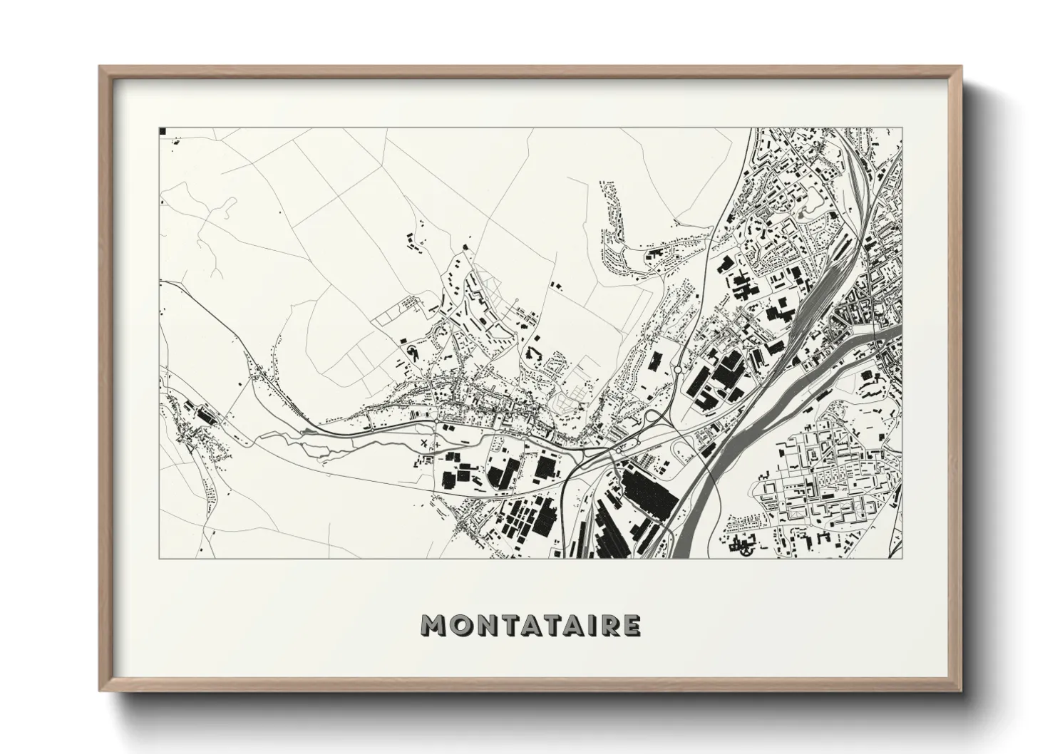 Une affiche de carte sur Montataire