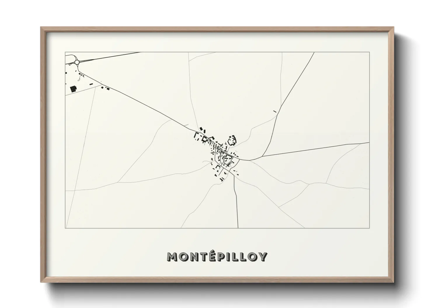 Une affiche de carte sur Montépilloy