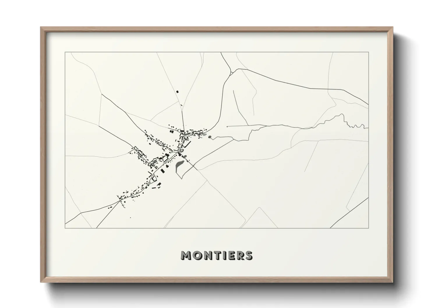 Une affiche de carte sur Montiers