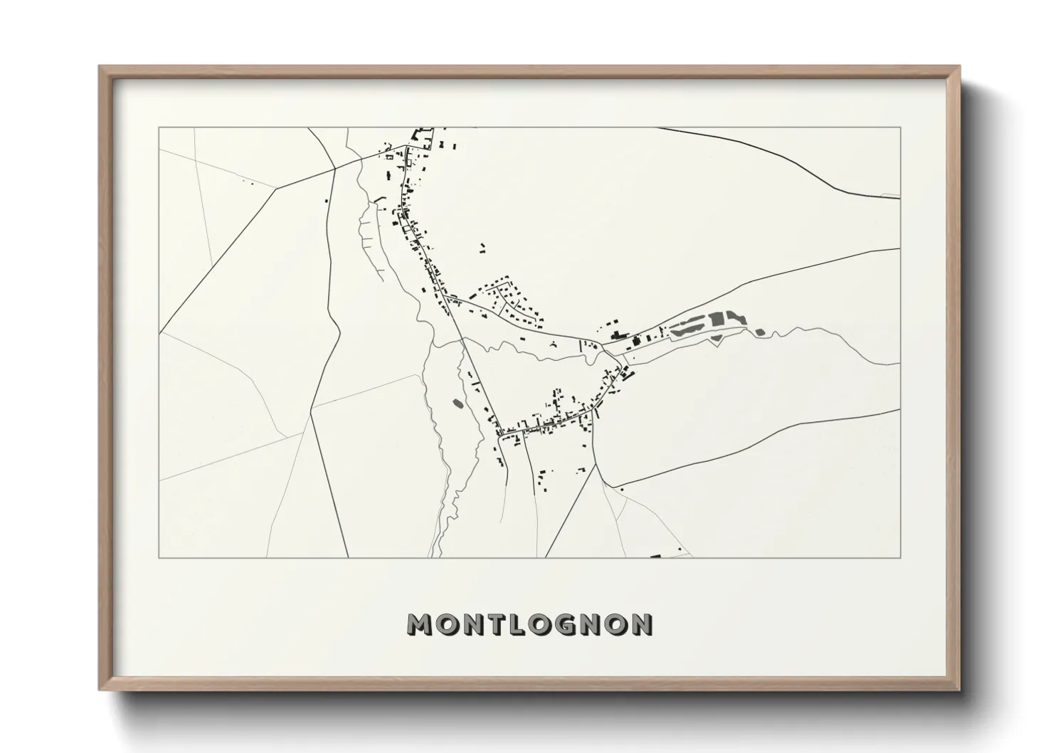 Une affiche de carte sur Montlognon