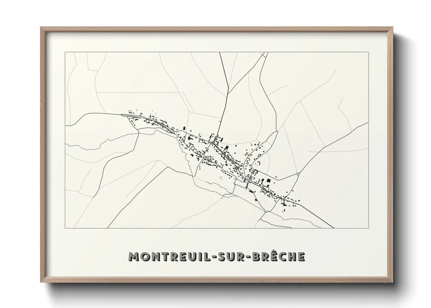 Une affiche de carte sur Montreuil-sur-Brêche