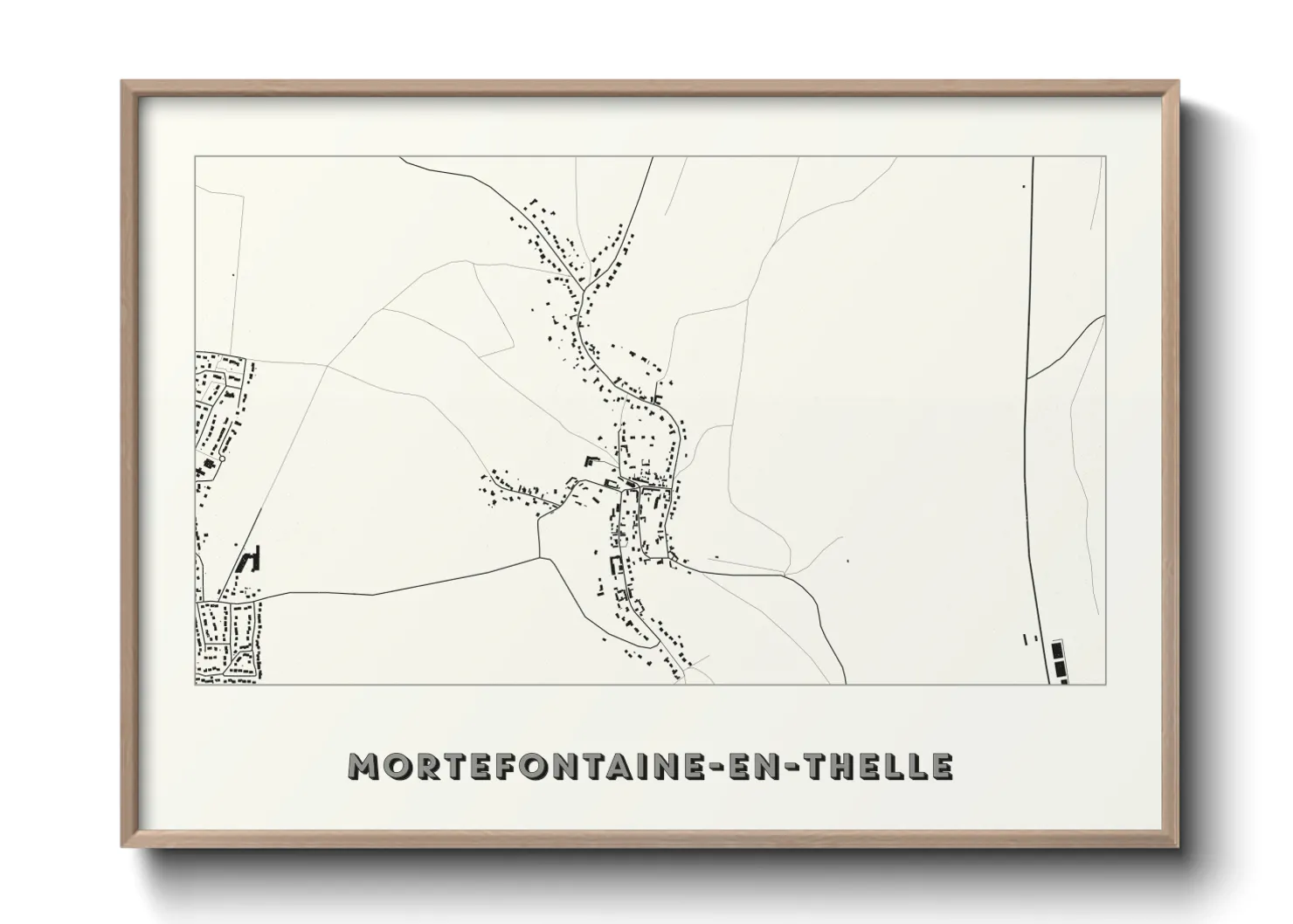 Une affiche de carte sur Mortefontaine-en-Thelle